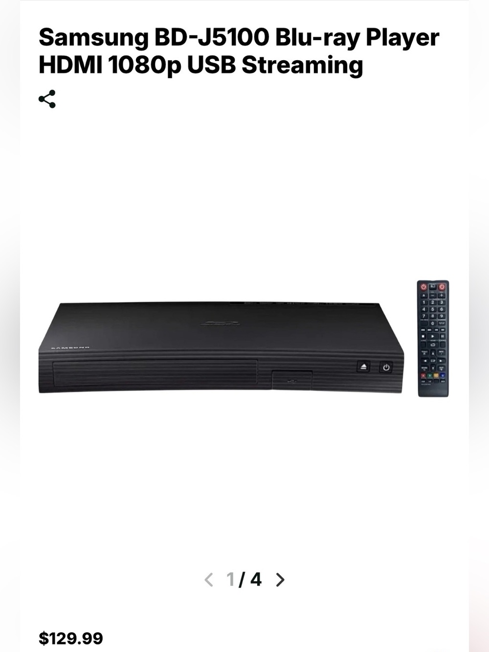 Samsung Blu-ray Player Model BD-JM51 + Remote & HDMI Cable + Lot of Movies/Shows